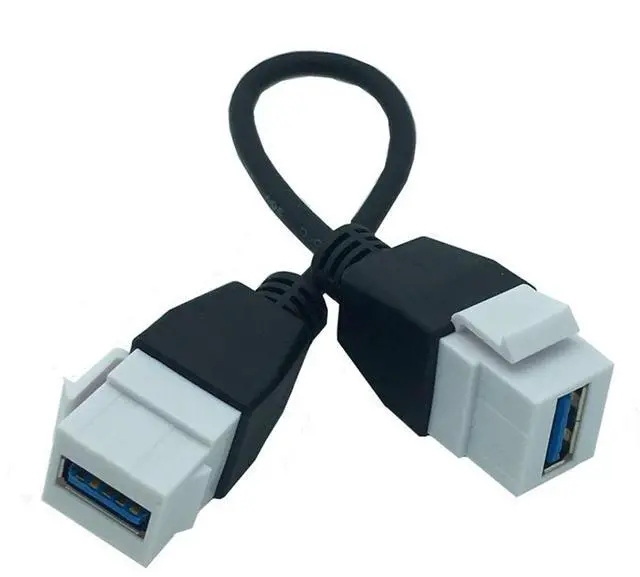 Alt view image 4 of 7 - Panel Mount USB 3.0 A Female to Female Insert Adapter for Wall Socket Face Plate ,USB 3.0 A to USB 3.0 A Female to Female Connector Extension Cable For Wall Plate Outlet Panel ,8inch/20cm