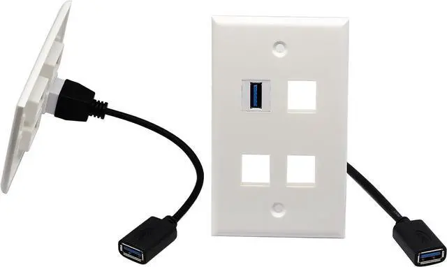 Alt view image 5 of 7 - Panel Mount USB 3.0 A Female to Female Insert Adapter for Wall Socket Face Plate ,USB 3.0 A to USB 3.0 A Female to Female Connector Extension Cable For Wall Plate Outlet Panel ,8inch/20cm
