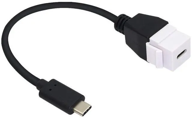 Main image of USB C Keystone Jack Cable,Type-c Male to Female Panel Mount Insert Adapter USB-C Pigtail Extention Keystone-to-Cable Convertor USB 3.1 Type C Extension Cord for Wall Socket Face Plate (White)