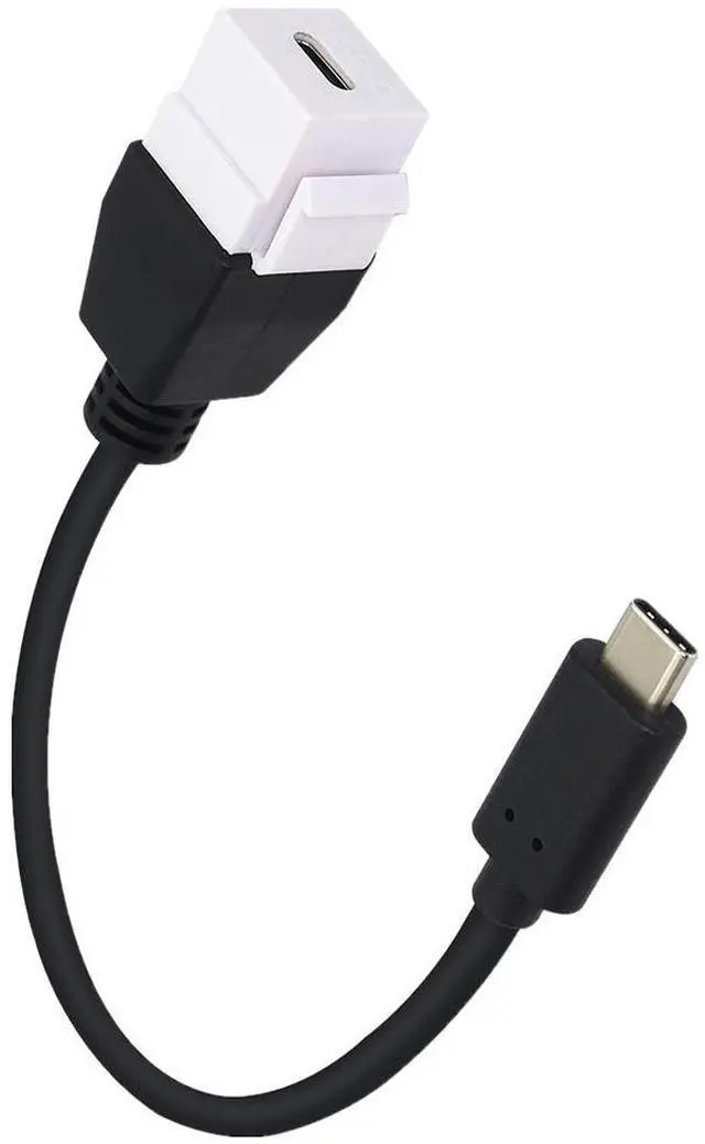 Alt view image 2 of 7 - USB C Keystone Jack Cable,Type-c Male to Female Panel Mount Insert Adapter USB-C Pigtail Extention Keystone-to-Cable Convertor USB 3.1 Type C Extension Cord for Wall Socket Face Plate (White)