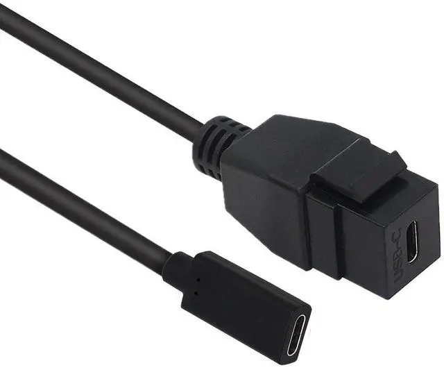 Alt view image 3 of 7 - USB C Keystone Jack Cable,Type-c Female to Female Panel Mount Insert Adapter USB-C Pigtail Extention Keystone-to-Cable Convertor USB 3.1 Type C Extension Cord for Wall Socket Face Plate (Black)