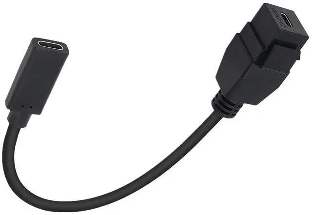 Alt view image 2 of 7 - USB C Keystone Jack Cable,Type-c Female to Female Panel Mount Insert Adapter USB-C Pigtail Extention Keystone-to-Cable Convertor USB 3.1 Type C Extension Cord for Wall Socket Face Plate (Black)