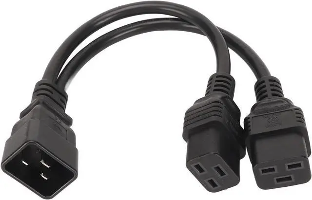 Alt view image 2 of 7 - IEC C20 to 2 * C19 Y Splitter Multi IEC Cable, Single IEC 320 C20 Male to Dual C19 Female Socket Y Split Power Cord, 16AWG, 1ft/0.3m