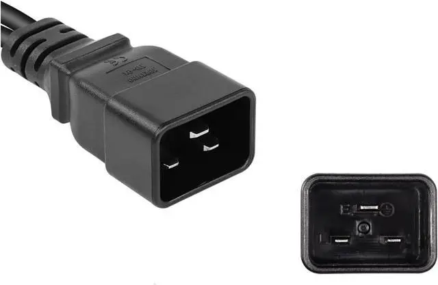 Alt view image 6 of 7 - IEC C20 to 2 * C19 Y Splitter Multi IEC Cable, Single IEC 320 C20 Male to Dual C19 Female Socket Y Split Power Cord, 16AWG, 1ft/0.3m