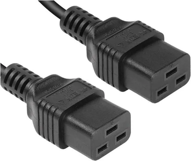 Alt view image 7 of 7 - IEC C20 to 2 * C19 Y Splitter Multi IEC Cable, Single IEC 320 C20 Male to Dual C19 Female Socket Y Split Power Cord, 16AWG, 1ft/0.3m