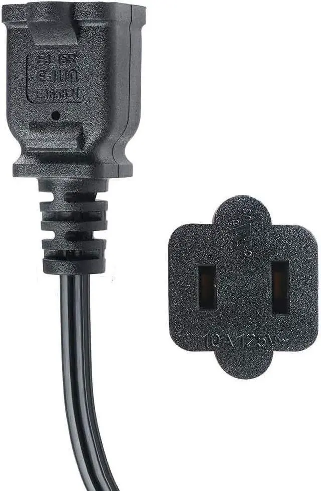 Alt view image 6 of 7 - IEC C20 to 2 X NEMA 1-15R Y Splitter Power Cord, Single IEC 320 C20 Male to Dual US 2 Prong NEMA 1-15R Female Socket Y Split Cable,C19 Power Strip,18AWG,1ft/30cm