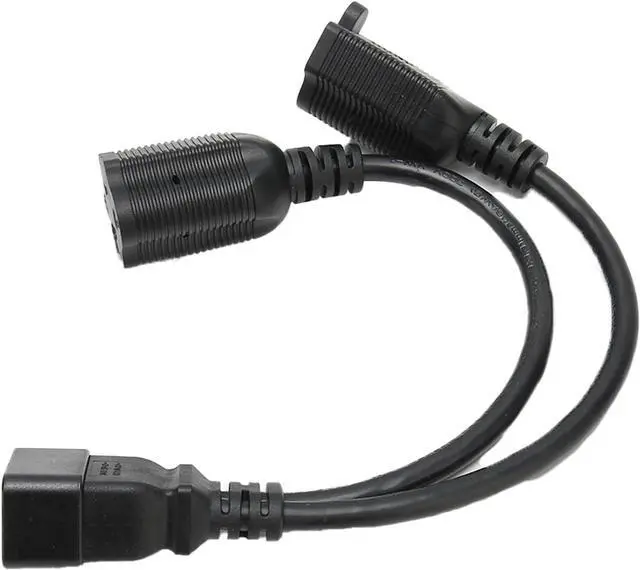 Alt view image 3 of 7 - IEC C20 to 2 X NEMA 5-20R Y Splitter Dual IEC Power Cord, Single IEC 320 C20 Male to Dual US 3 Prong NEMA 5-15R/5-20R Female Socket Y Split,C19 Power Strip, 18AWG, 1ft/0.3m