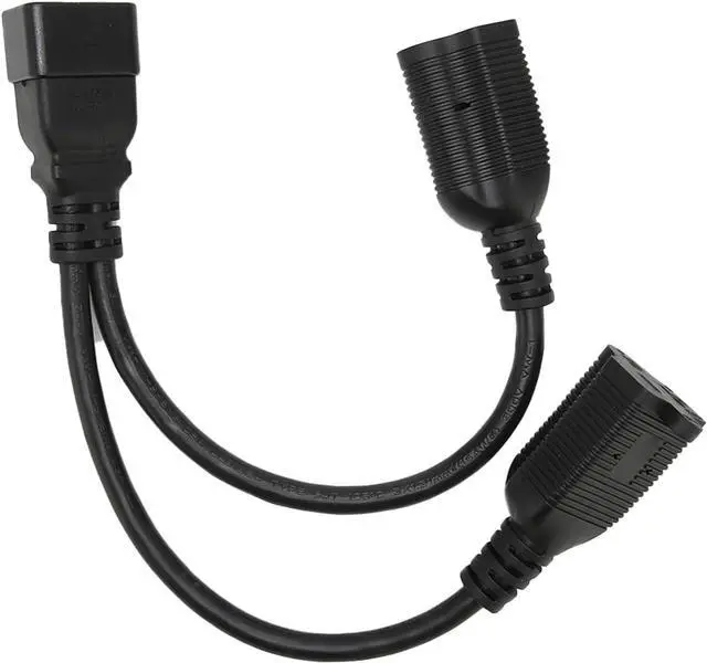 Alt view image 4 of 7 - IEC C20 to 2 X NEMA 5-20R Y Splitter Dual IEC Power Cord, Single IEC 320 C20 Male to Dual US 3 Prong NEMA 5-15R/5-20R Female Socket Y Split,C19 Power Strip, 18AWG, 1ft/0.3m