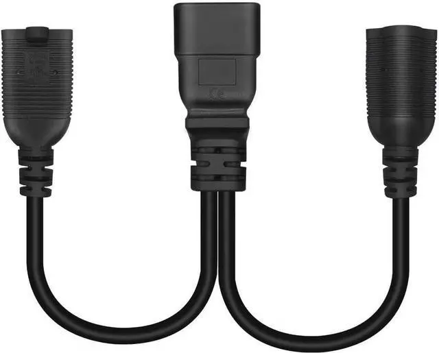 Alt view image 6 of 7 - IEC C20 to 2 X NEMA 5-20R Y Splitter Dual IEC Power Cord, Single IEC 320 C20 Male to Dual US 3 Prong NEMA 5-15R/5-20R Female Socket Y Split,C19 Power Strip, 18AWG, 1ft/0.3m
