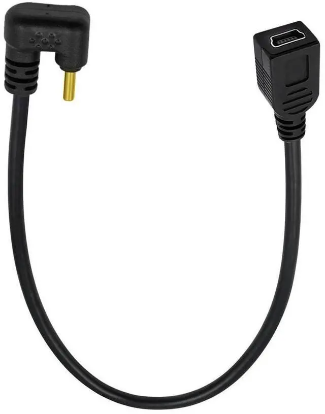 Main image of 90 Degree Angle USB-C Charging Cable, USB 3.1 Type C Male to Mini USB (Mini B) Female Converter Short Cable Cord , 8inch/25cm, U Angle