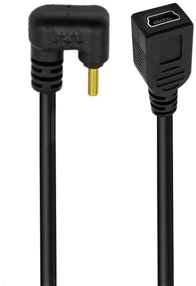 Alt view image 2 of 3 - 90 Degree Angle USB-C Charging Cable, USB 3.1 Type C Male to Mini USB (Mini B) Female Converter Short Cable Cord , 8inch/25cm, U Angle