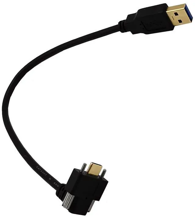 Alt view image 2 of 6 - 90 Degree Angle USB 3.1 Type-C Dual Screw Locking to Standard USB3.0 Data Cable 90 Degree for Camera ,1ft/0.3m