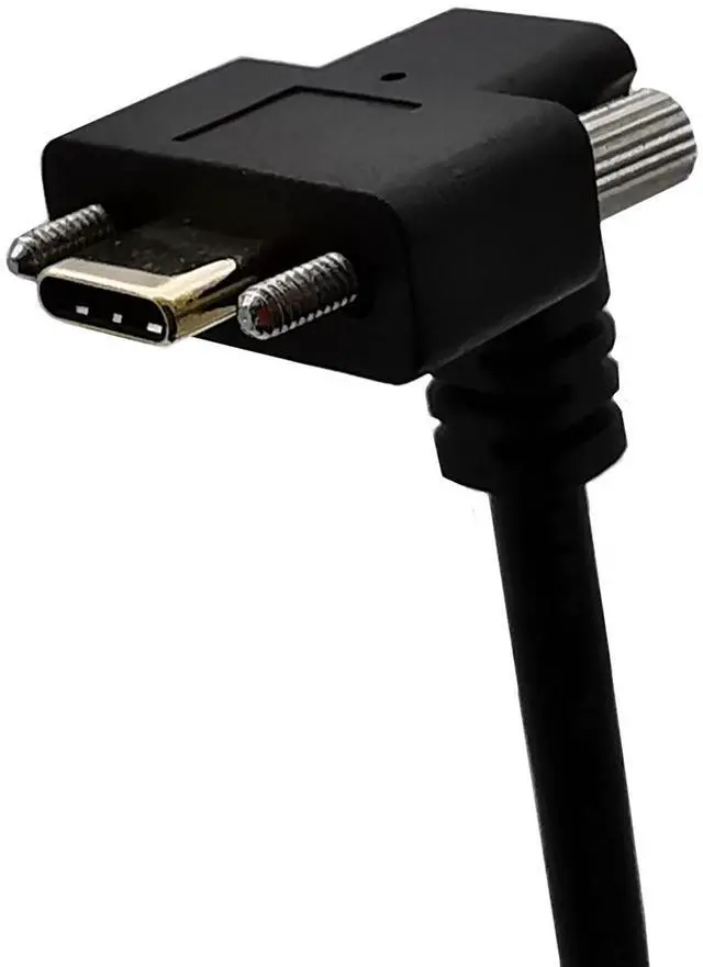 Alt view image 3 of 6 - 90 Degree Angle USB 3.1 Type-C Dual Screw Locking to Standard USB3.0 Data Cable 90 Degree for Camera ,1ft/0.3m