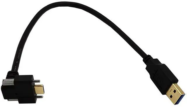 Alt view image 4 of 6 - 90 Degree Angle USB 3.1 Type-C Dual Screw Locking to Standard USB3.0 Data Cable 90 Degree for Camera ,1ft/0.3m