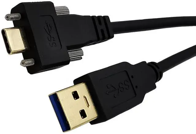 Alt view image 3 of 6 - USB 3.1 Type-C Dual Screw Locking to Standard USB3.0 Data Cable for Camera ,1ft/0.3m, Straight