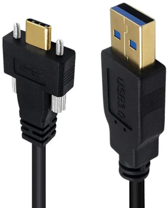 Alt view image 6 of 6 - USB 3.1 Type-C Dual Screw Locking to Standard USB3.0 Data Cable for Camera ,1ft/0.3m, Straight