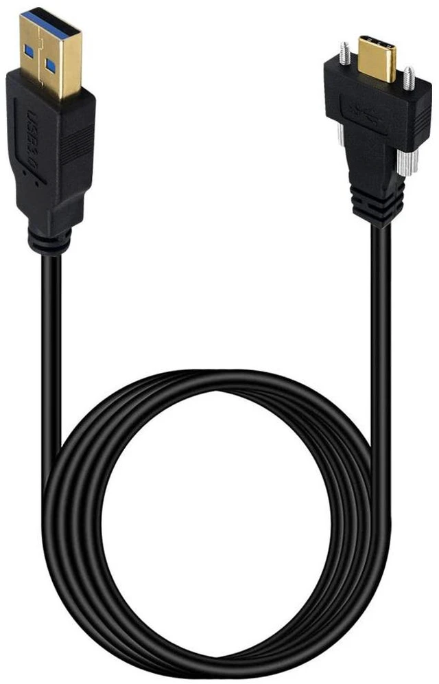 Alt view image 3 of 5 - USB 3.1 Type-C Dual Screw Locking to Standard USB3.0 Data Cable for Camera ,6ft/2m ,Straight