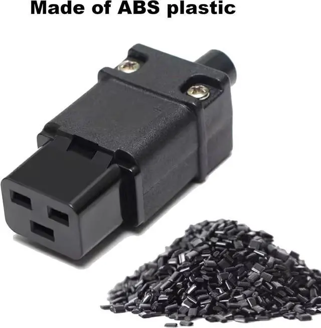 Alt view image 4 of 7 - 2 Pack IEC 320 C19 Rewirable Power Plug Adapter, DIY IEC C19 AC Plug Connector, 16A 250V, Black
