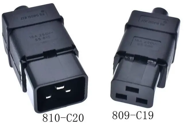 Alt view image 6 of 7 - 2 Pack IEC 320 C19 Rewirable Power Plug Adapter, DIY IEC C19 AC Plug Connector, 16A 250V, Black