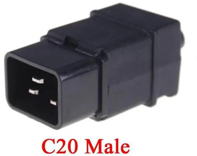 Alt view image 2 of 7 - 2 Pack IEC 320 C20 Rewirable Power Plug Electrical Adapter, DIY IEC C20 Screw Lock AC Plug IEC Power Connector, 16A 250V, Black Male Inlet