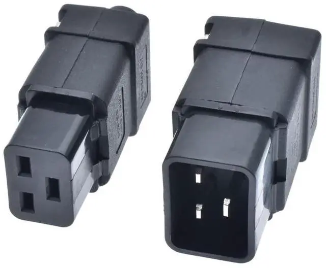 Alt view image 6 of 7 - 2 Pack IEC 320 C20 Rewirable Power Plug Electrical Adapter, DIY IEC C20 Screw Lock AC Plug IEC Power Connector, 16A 250V, Black Male Inlet