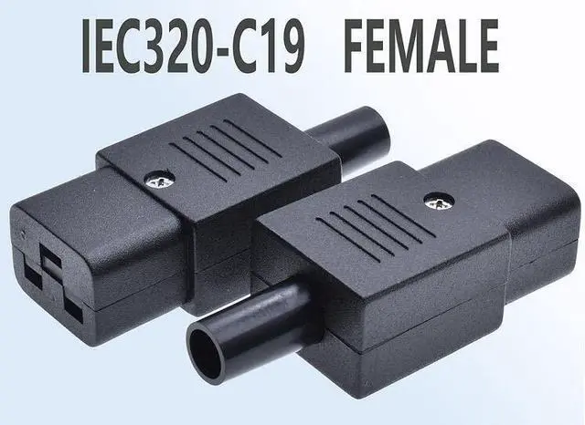 Alt view image 2 of 7 - 2 Pack UL Listed IEC 320 C19 Rewirable Power Plug Electrical Adapter,DIY IEC 320 C19 Female Plug, EN 60320 C19 Connector,16A 250V AC Power Converter