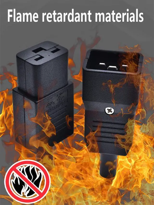 Alt view image 5 of 7 - 2 Pack UL Listed IEC 320 C19 Rewirable Power Plug Electrical Adapter,DIY IEC 320 C19 Female Plug, EN 60320 C19 Connector,16A 250V AC Power Converter