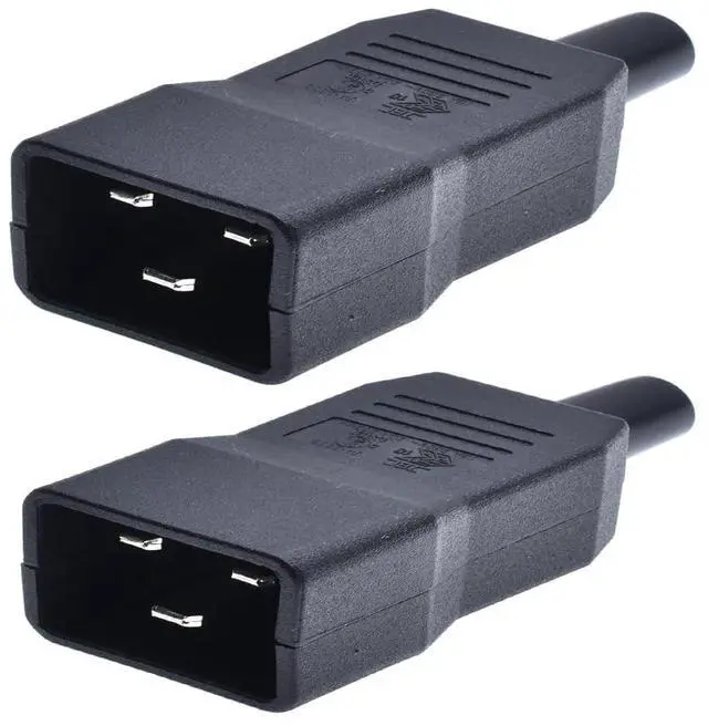 Main image of (2 Pack) UL Listed IEC 320 C20 Rewirable Power Plug Electrical Adapter,DIY IEC 320 C20 Male Plug, EN 60320 C20 Connector16A/250V AC Power Converter.