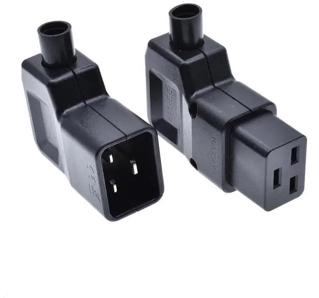 Alt view image 2 of 7 - 2 Pack IEC 320 C19 Rewirable Power Plug Electrical Adapter, DIY IEC C19 Elbow Plug,Right Angle IEC C19 Connector, EN 60320 C19 90 Degree Angle Power Converter