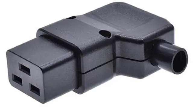 Alt view image 3 of 7 - 2 Pack IEC 320 C19 Rewirable Power Plug Electrical Adapter, DIY IEC C19 Elbow Plug,Right Angle IEC C19 Connector, EN 60320 C19 90 Degree Angle Power Converter