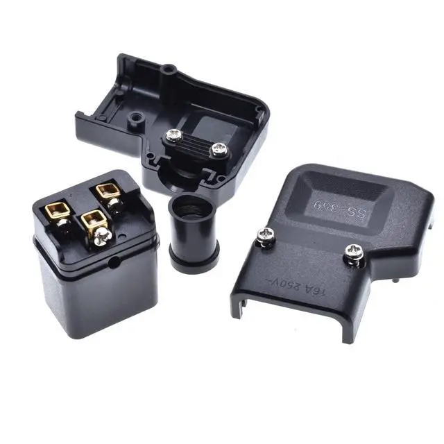Alt view image 5 of 7 - 2 Pack IEC 320 C19 Rewirable Power Plug Electrical Adapter, DIY IEC C19 Elbow Plug,Right Angle IEC C19 Connector, EN 60320 C19 90 Degree Angle Power Converter