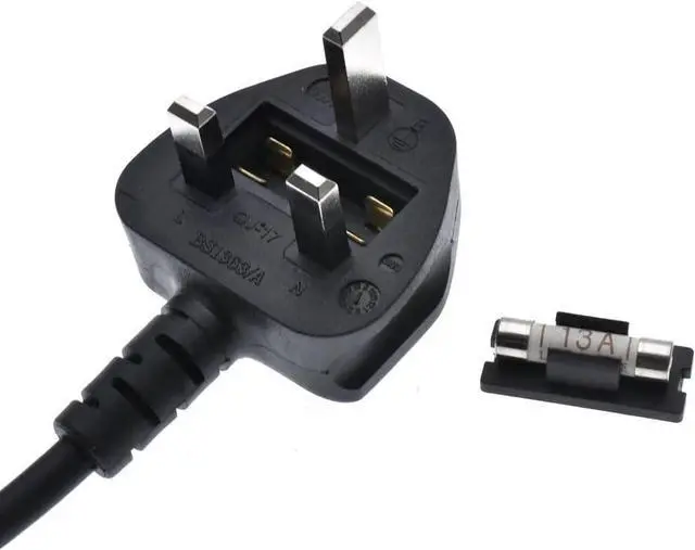 Alt view image 3 of 7 - UK US Plug Adapter Short Power Cord 1ft,UK BS1363 Male Plug to US 2 Prong NEMA 1-15P Female Socket Short Power Cord Plug,US UK Plug Adapter Cord,17AWG,1ft/0.3m