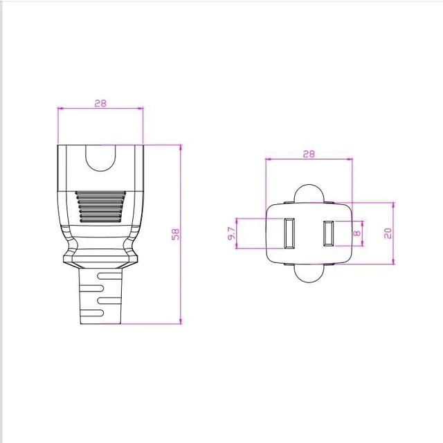 Alt view image 5 of 7 - UK US Plug Adapter Short Power Cord ,UK BS1363 Male Plug to US 2 Prong NEMA 1-15P Female Socket Short Power Cord Plug,US UK Plug Adapter Cord,17AWG, 1.6ft/0.5m