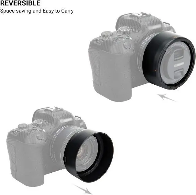Alt view image 6 of 7 - Lens Hood for Canon RF 50mm F1.8 STM on EOS R6 R5 RP R Camera, Reversible Lens Shade Replace Canon ES-65B Lens Hood, Compatible with 43mm Filters and 43mm Lens Cap