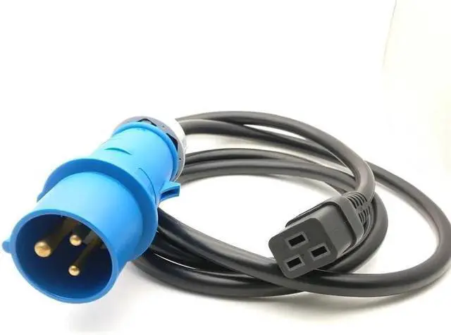 Alt view image 4 of 7 - Heavy Duty Power Cord Plug, Blue IEC309 to IEC 320 C19 for UPS/PDU PC Power Cable (32A IEC309 to C19, 6ft/2m)