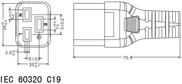 Alt view image 7 of 7 - Heavy Duty Power Cord Plug, Blue IEC309 to IEC 320 C19 for UPS/PDU PC Power Cable (32A IEC309 to C19, 6ft/2m)