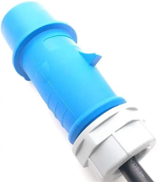 Alt view image 5 of 7 - Heavy Duty Power Cord Plug, Blue IEC309 to IEC 320 C19 with Lock for UPS/PDU PC Power Cable (32A IEC309 to Locking C19, 32ft/10m) 32A With Lock