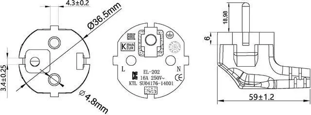 Alt view image 7 of 7 - Euro Schuko to C15 Heavy Duty Power Cord Plug, EU Schuko CEE7/7 to IEC320 C15 Female Power Cable, German Power Cord Appliances Power Cable Replacement, 16AWG, 3ft/1m