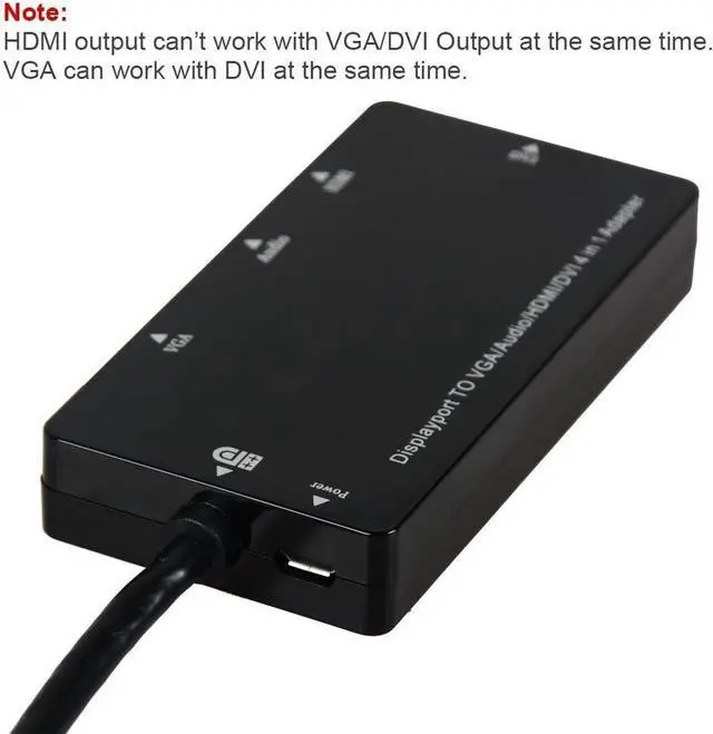 Alt view image 6 of 7 - 4-in-1 Displayport DP Male to DVI HDMI VGA Audio Female Adapter Display Port Cable,DP to DVI/VGA/HDMI/Audio Y Splitter, 1080P Male to Female Y Split Converter for Dell HP Lenovo Asus HDTV