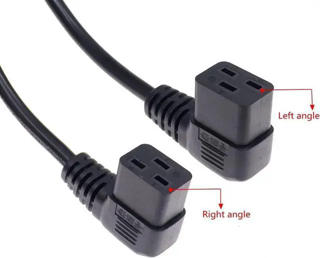 Alt view image 4 of 7 - European Schuko to C19 Elbow Plug Power Cords, Euro CEE7/7 Schuko Male Plug to 90 Degree Left Angle IEC 320 C19 Power Cable,EU 220V Power Cord ,16AWG, 3ft/1m ,Left Angle C19