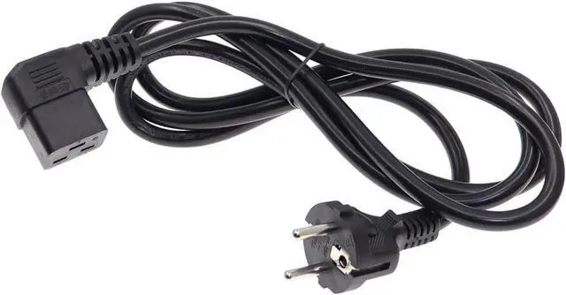 Alt view image 3 of 7 - European Schuko to C19 Elbow Plug Power Cords, Euro CEE7/7 Schuko Male Plug to 90 Degree Left Angle IEC 320 C19 Power Cable,EU 220V Power Cord ,16AWG, 3ft/1m ,Left Angle C19