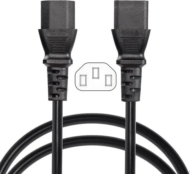 Alt view image 5 of 7 - C13 to C13 Power Extension Cord, IEC 320 C13 Female to C13 Female Computer Power Cord, C13 C14 Cable, IEC C14 Extender, IEC Cable, 2500W, 17AWG, 1.6ft/0.5m