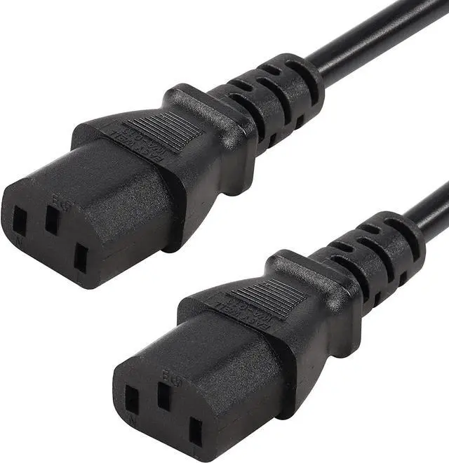 Alt view image 2 of 7 - C13 to C13 Power Extension Cord, IEC 320 C13 Female to C13 Female Computer Power Cord, C13 C14 Cable, IEC C14 Extender, IEC Cable, 2500W, 17AWG, 1.6ft/0.5m