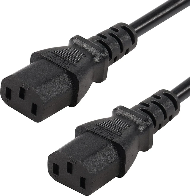 Main image of C13 to C13 Power Extension Cord, IEC 320 C13 Female to C13 Female Computer Power Cord, C13 C14 Cable, IEC C14 Extender, IEC Cable, 2500W, 17AWG, 5ft/1.5m