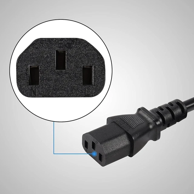 Alt view image 3 of 7 - C13 to C13 Power Extension Cord, IEC 320 C13 Female to C13 Female Computer Power Cord, C13 C14 Cable, IEC C14 Extender, IEC Cable, 2500W, 17AWG, 5ft/1.5m