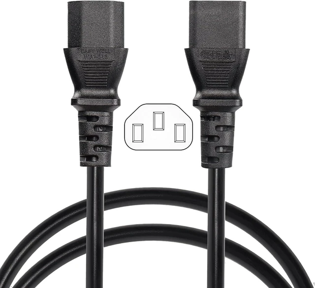 Alt view image 2 of 7 - C13 to C13 Power Extension Cord, IEC 320 C13 Female to C13 Female Computer Power Cord, C13 C14 Cable, IEC C14 Extender, IEC Cable, 4500W, 13AWG, 6ft/1.8m