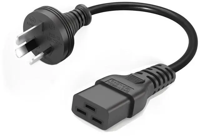 Main image of Heavy Duty Au to C19 Power Cord, 3 Prong Australia/New Zealand AS3112 Plug to IEC 320 C19 Power Cable,16AWG,3ft/1m
