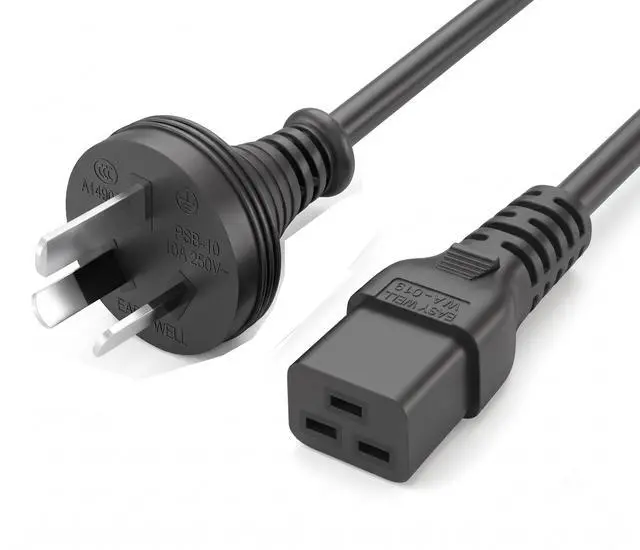 Alt view image 2 of 7 - Heavy Duty Au to C19 Power Cord, 3 Prong Australia/New Zealand AS3112 Plug to IEC 320 C19 Power Cable,16AWG,3ft/1m