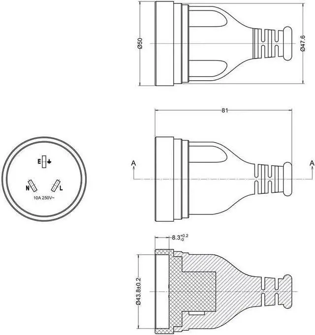 Alt view image 6 of 7 - Heavy Duty Au to C19 Power Cord, 3 Prong Australia/New Zealand AS3112 Plug to IEC 320 C19 Power Cable,16AWG,3ft/1m