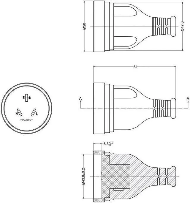 Alt view image 7 of 7 - Heavy Duty Au to C19 Elbow Plug Power Cord, 3 Prong Australia/New Zealand AS3112 Plug to 90 Degree Angle IEC 320 C19 Power Cable,16AWG,3ft/1m, Au to Right C19